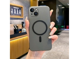 Capa Magnética Fosca Para Iphone 14/13, Compatível Com Pc, Com Protetor De Lente De Câmera