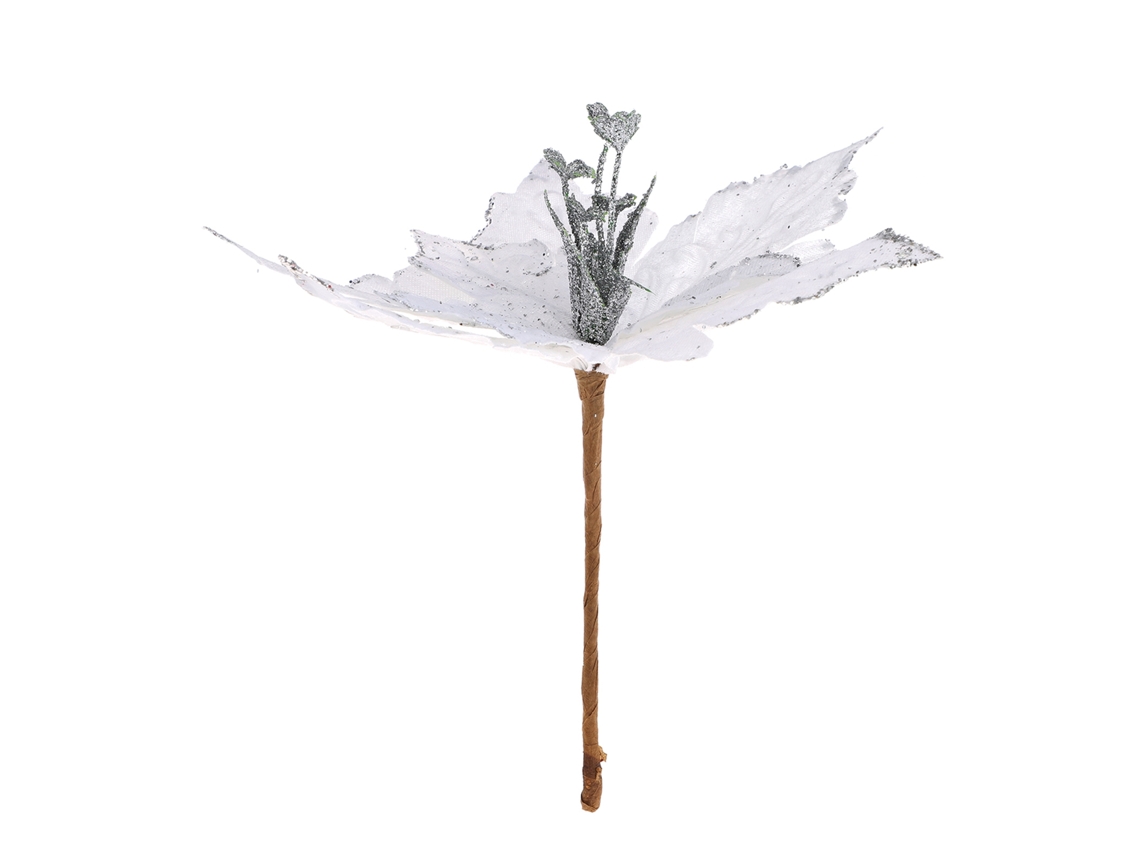 Flor De Natal Simulada (material Pelúcia, Cor Branca)
