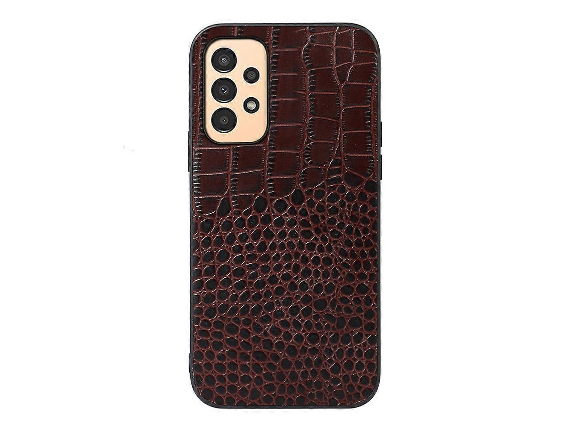 Capa De Celular Em Couro De Crocodilo Com Camada Superior De Couro Bovino Para Samsung Galaxy A13 4g