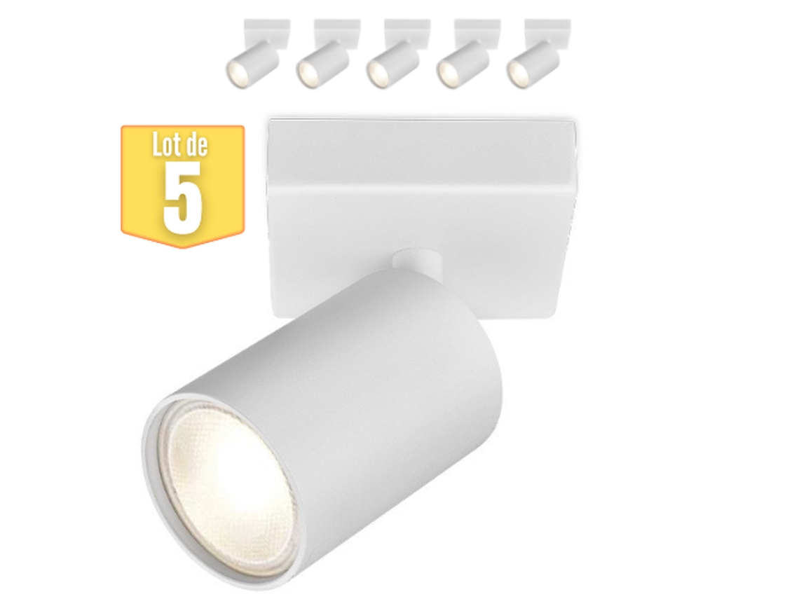Conjunto de 5 Manchas Brancas Beta-T1 Alu Gu10 35W BRAYTRON