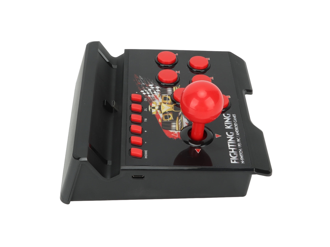 Mali joystick de Jogo com Fio 4 em 1 para Ps3 Pc Android Cabo 3m Botões 6 Preto e Vermelho