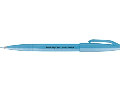 Caneta de Fibra Pentelarts Brush Sign Pen Ses15 Azul Neon PENTEL ARTS
