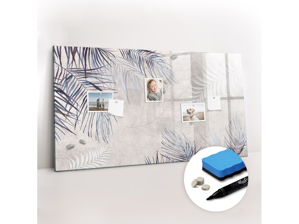 Quadro Magnético Decorativo Folha De Palmeira Para O Corredor Espelharte (120x60 Cm)