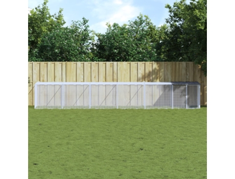 Galinheiro com Teto 603X98X90 Cm Aço Galvanizado Antracite VIDAXL