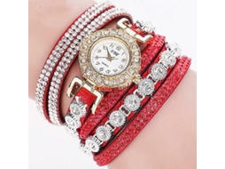 Relógio De Quartzo Com Mostrador Pequeno, Pulseira Banhada A Diamante E Mecanismo De Corda Manual.