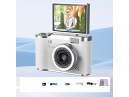 Câmara 4k 48mp para Iniciantes,ecrã Flip 180°, Autofoco, 8x Zoom, 32gb Cartão Branco HEXINYIGJLY