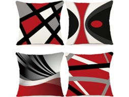Conjunto De 4 Capas De Almofada Com Padrão Geométrico Capas De Almofada Decorativas