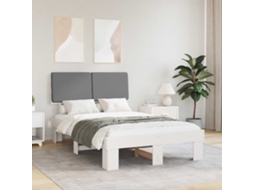 Vidaxl Estrutura De Cama Com Cabeceira Estofada Cinzento-claro
