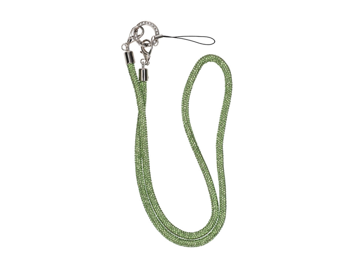 Colar Com Alça Para Celular De 80 Cm - Verde Com Glitter