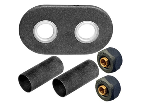 Colar Grafite 2X Conectores Pex Conjunto de Máscara Radiador Cobertura Decorativa Aquecedor