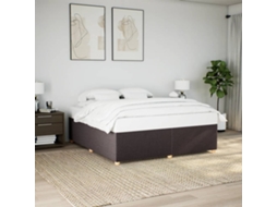 Estrutura De Cama Sem Colchão 200x200 Cm Tecido Castanho-escuro