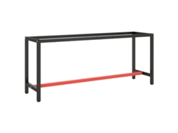 Vidaxl Estrutura P/ Bancada 190x50x79 Cm Metal Preto E Vermelho Mate