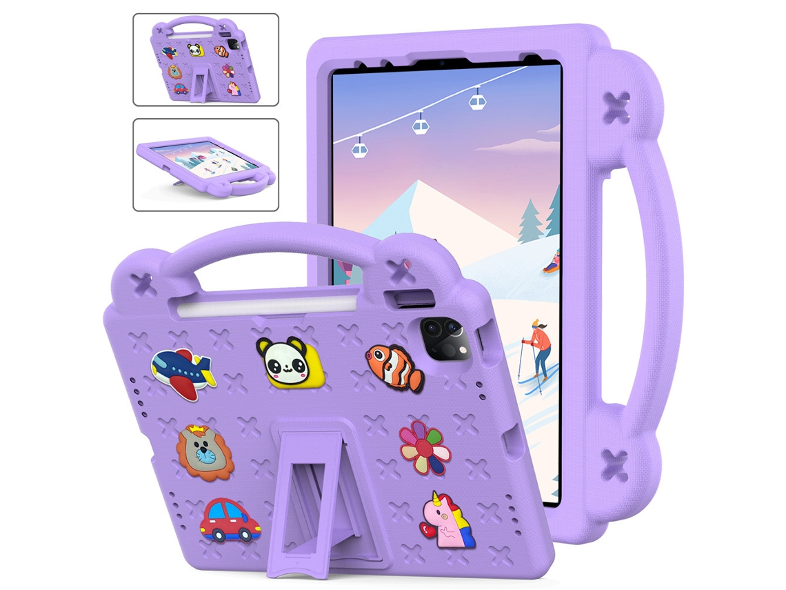 Capa Protetora Czhhmart Para Ipad Mini 4/5 7.9 Polegadas, Silicone Com Alça Manual Roxo