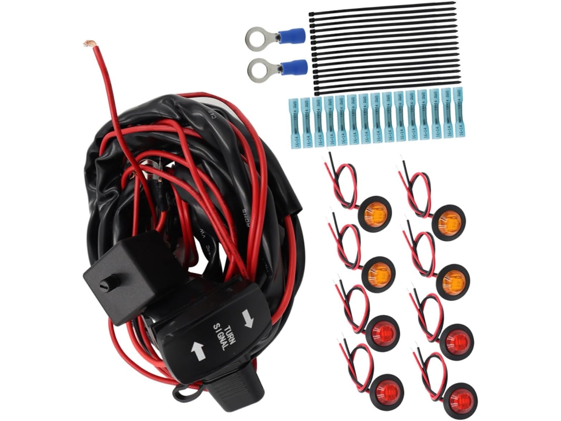 Kit De Chicote Elétrico Para Piscas De Utv/atv Com Interruptor Lateral