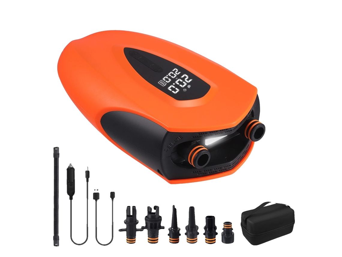 Bomba Elétrica Para Sup, 20 Psi, Portátil E Recarregável, Laranja