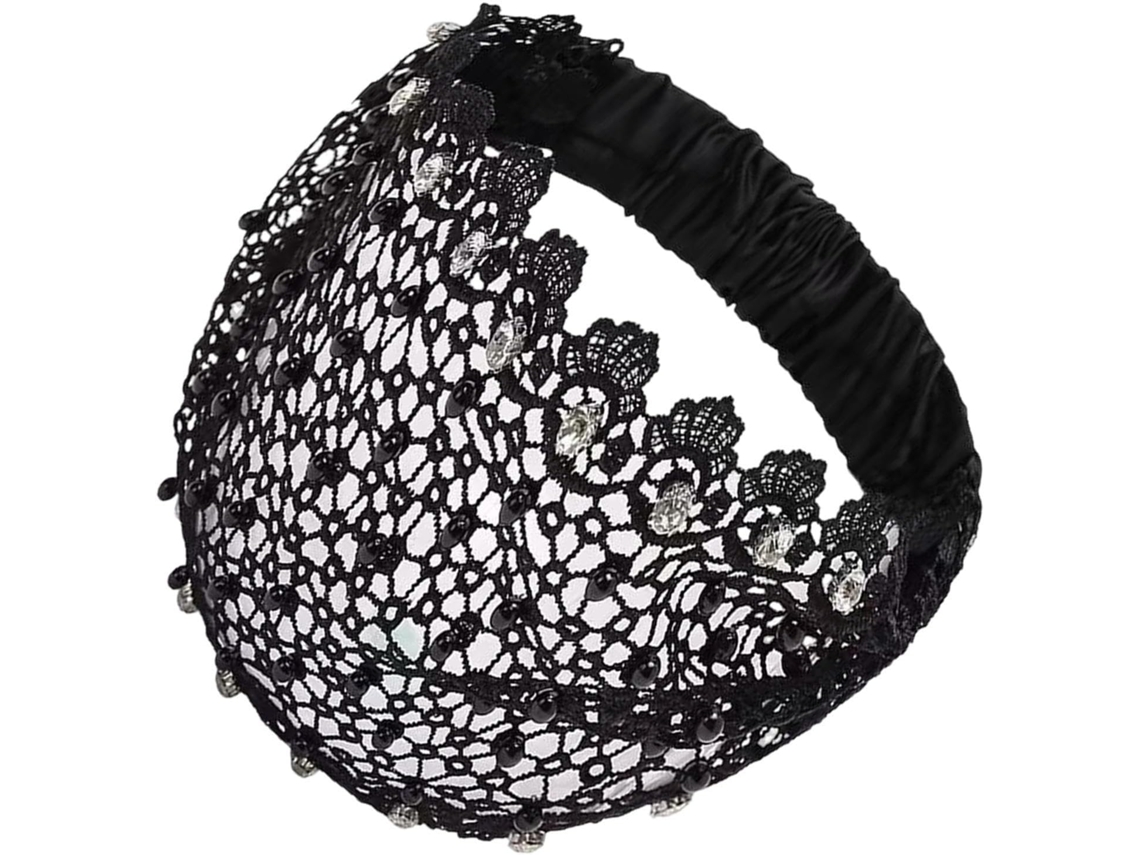 Faixas De Cabelo Largas Com Renda Elástica Para Mulheres
