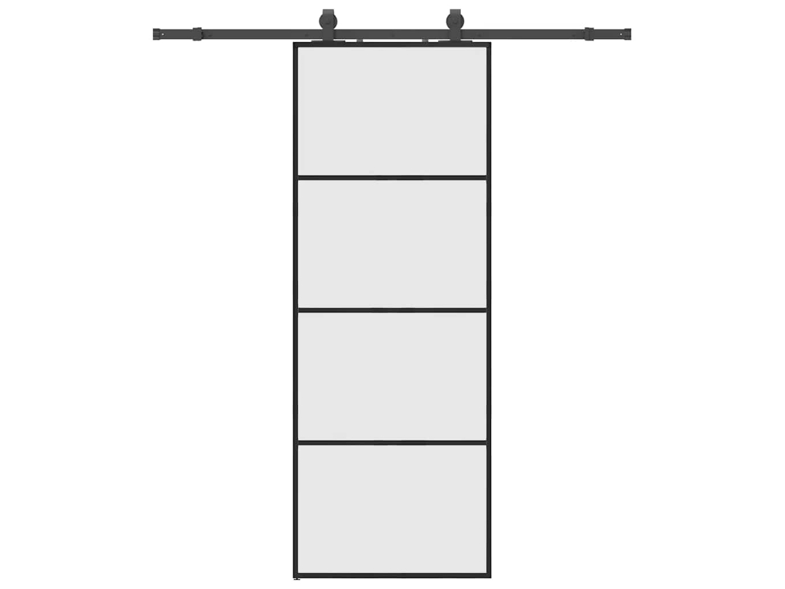 Sliding Door, Sliding Doors Vidaxl Preto Vidro (76 X 205 Cm (183 Cm Sliding Rail))