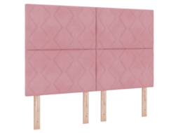 Colchão De Cama Pocket Spring De Veludo Vidaxl Rosa Fabric (160x200 Cm)