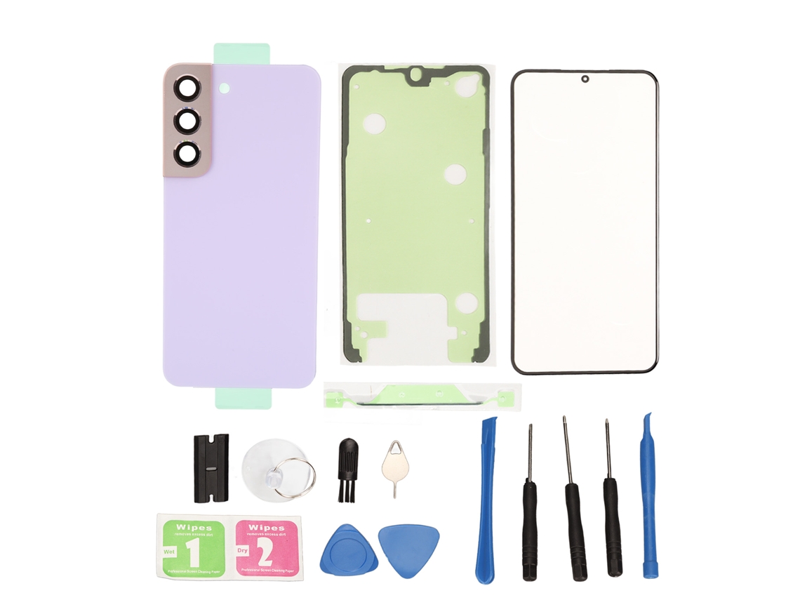 Kit de Tampa traseira e vidro para Galaxy S22 roxo | S/MARCA