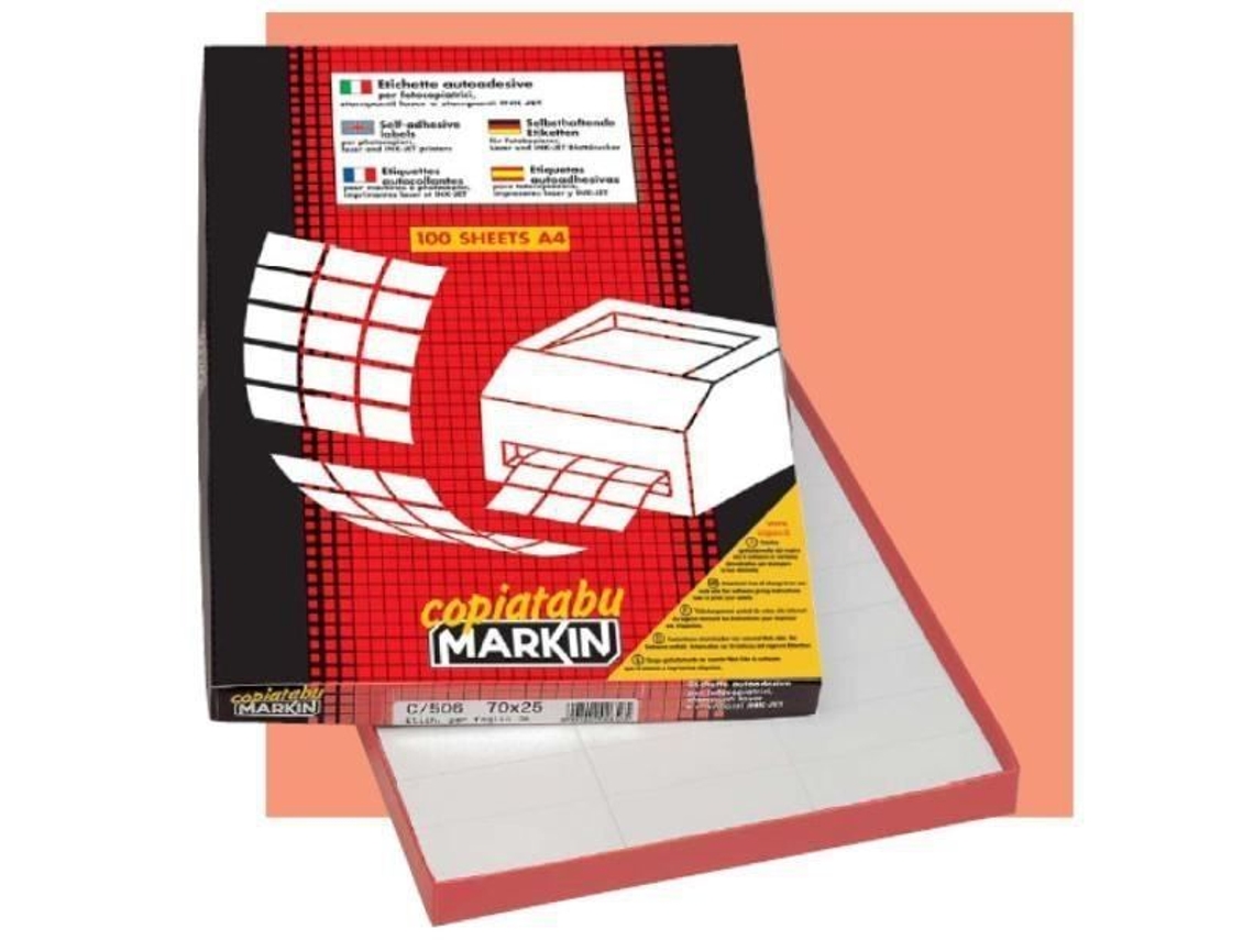 Markin 210C500Rim Etiqueta Autoadesiva Branca 500 Peças