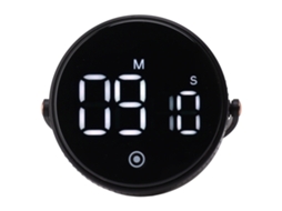 Cronômetro Digital de Cozinha Rotativo com Display Led Volume Ajustável para Cozimento Fitness Preto