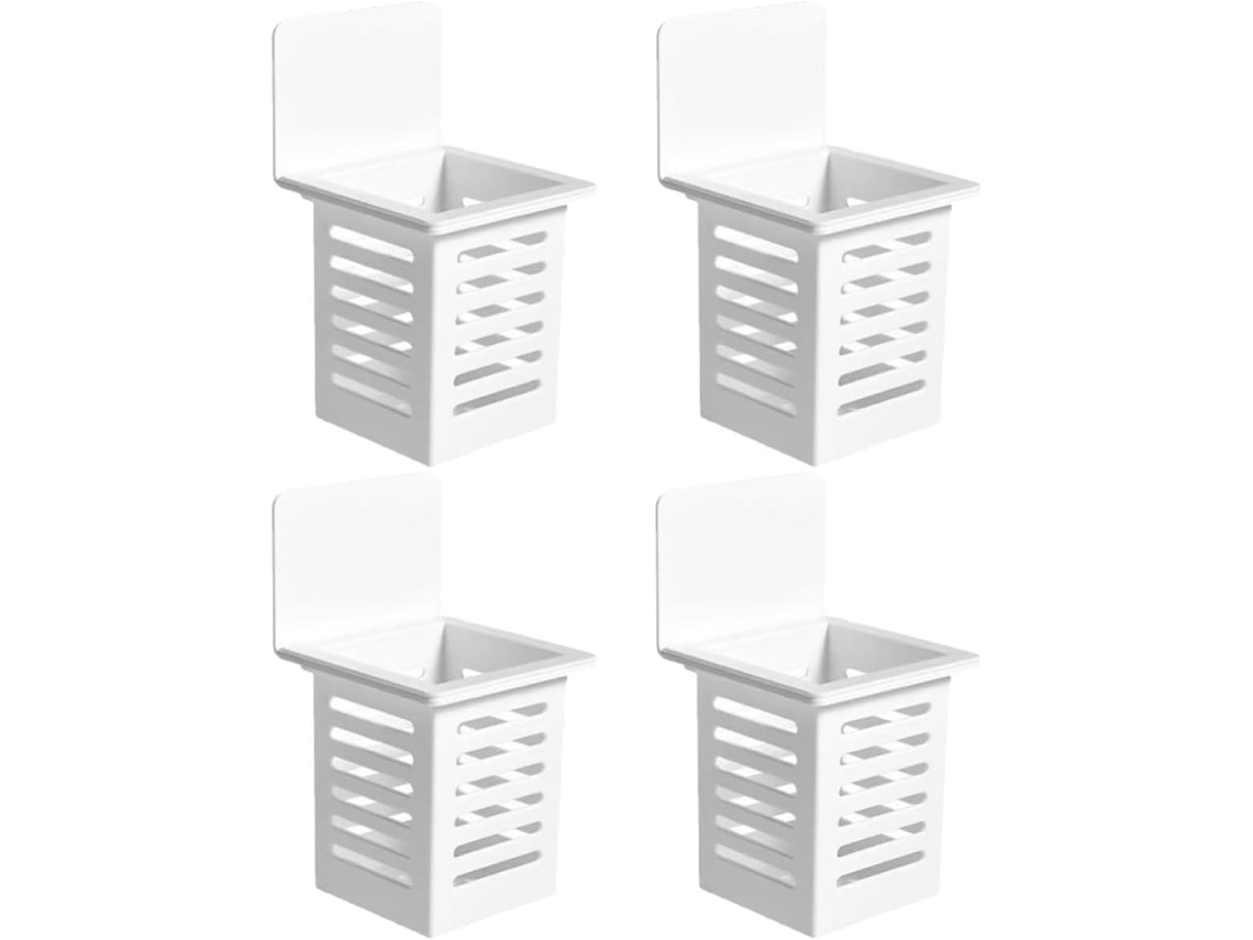 Organizador De Banheiro Parede Osaladi, 4 Peças, Branco, Com Armazenamento Multifuncional E Grande Capacidade