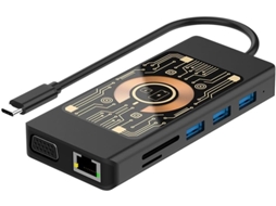 Hub de Carregamento Sem Fio 12 em 1, Estação de Acoplamento para Dois Monitores Usb c com Vga, Usb 3.0 e 2. SFUSHOS