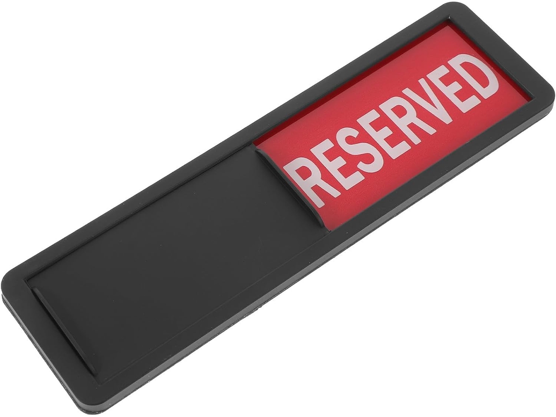 Placa Deslizante Para Escritório Em Resina Sintética Preta, Com Indicação De Privacidade Restrita, Fácil Instalação E