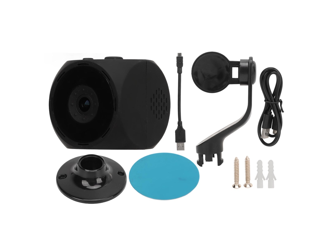 Pequena câmera de segurança Wi-Fi para ambientes internos, ideal para casa e animais de estimação.