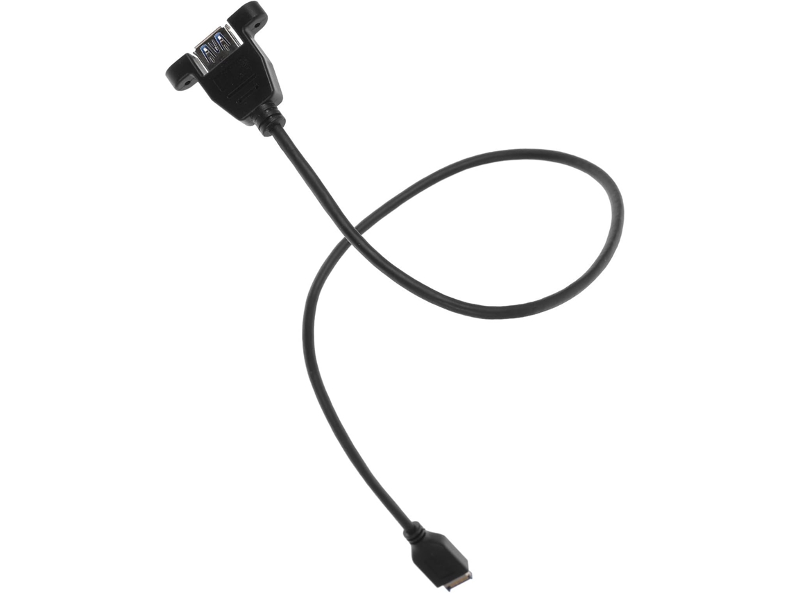 Cabo De Extensão Usb Tipo E Para Conector Fêmea De 3.0a Com Rosca, Em Pvc Preto.