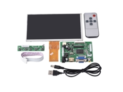 Tela De Exibição De 7" 1024x600 Com Placa De Driver Hdmi+vga+2av Para Raspberry Pi