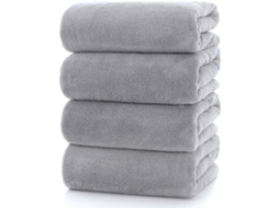 Conjunto de 4 Toalhas de Banho. Super Macias, Absorventes, Leves, de Secagem Rápida e Duráveis, Ideais para Academia AQUAFORGE