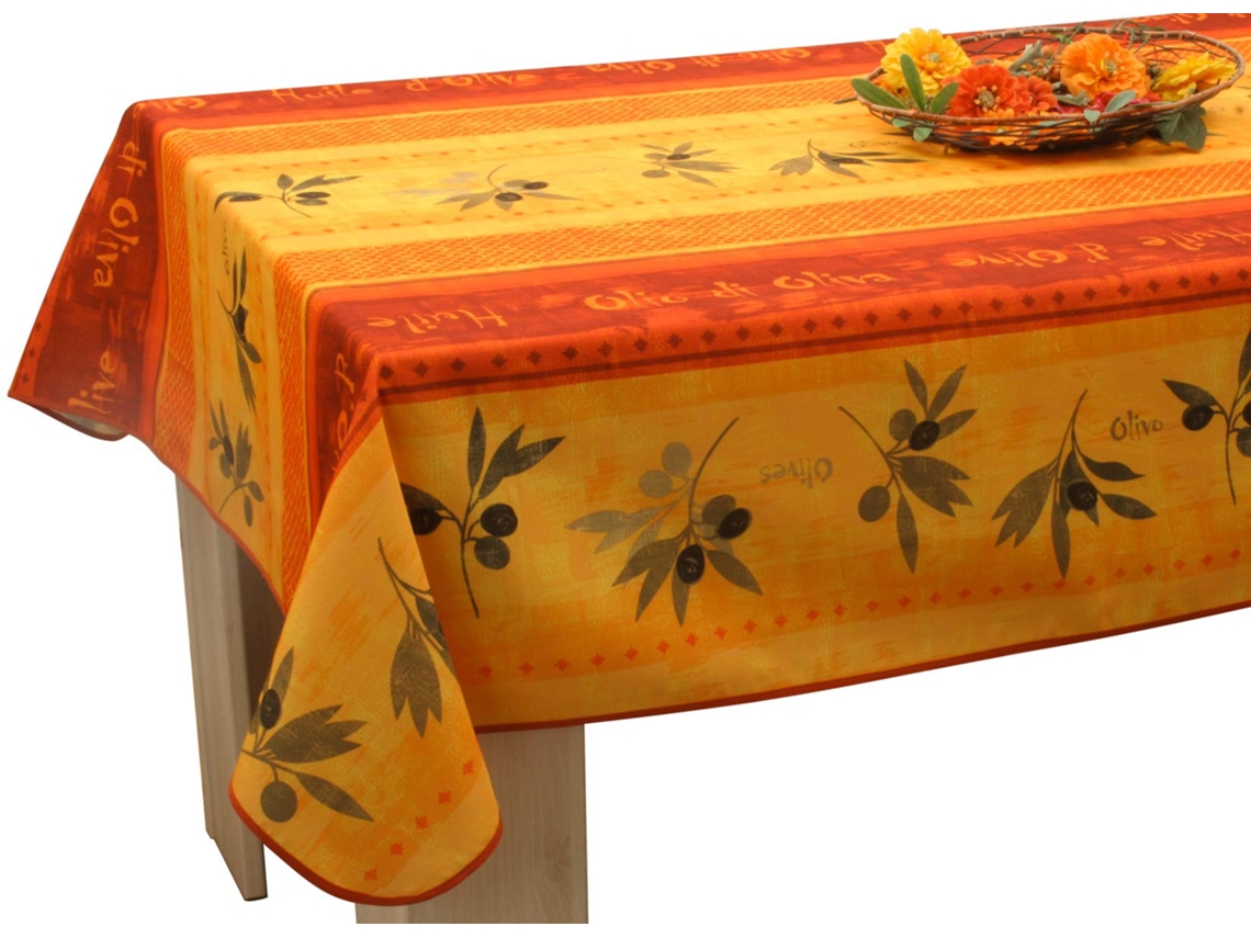 Toalha De Mesa Retangular 150 X 300 Cm Vermelha Com Flores