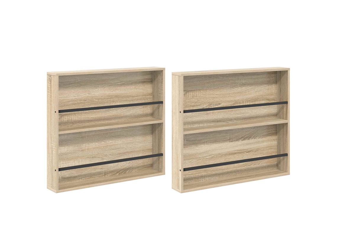 Conjunto 2 Estante De Revistas Vidaxl Castanho Derivados De Madeira (80 X 12 X 70 Cm)