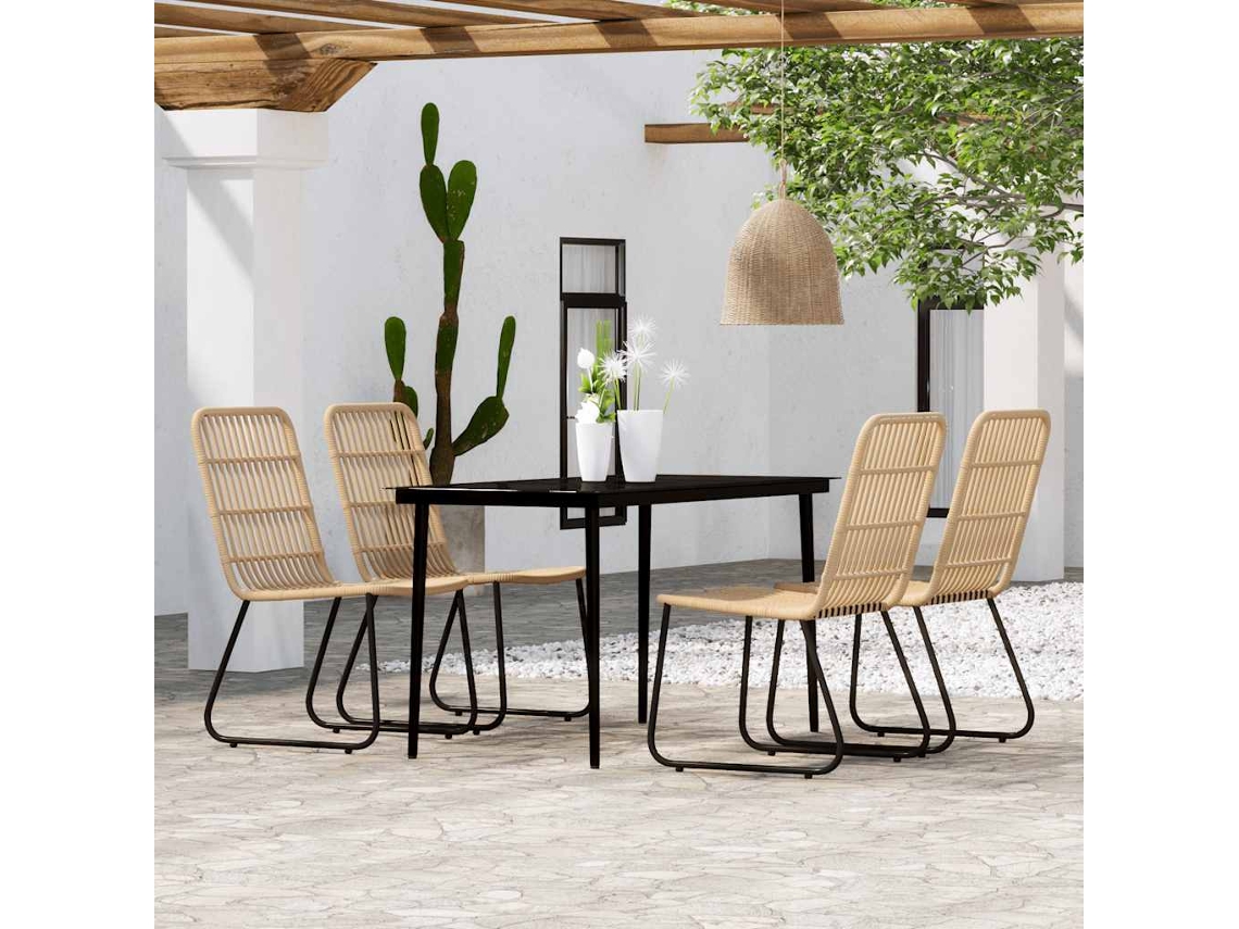Vidaxl 5 Pcs Conjunto De Jantar Para Jardim Cor De Carvalho