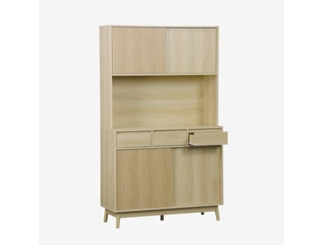 Buffet Decoração Madeira 4 Portas, 110cm, Natural
