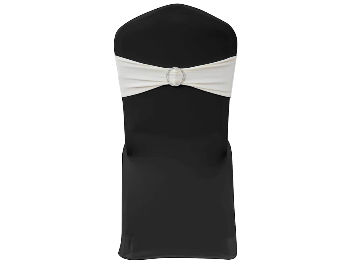 Banda Decorativa Para Cadeira, Elástico, Em Creme Com Fivela Diamante