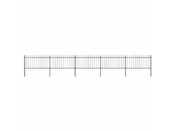 Vidaxl Cerca De Jardim Com Topo Em Forma De Lança Em Aço 838x100 Cm, Preta