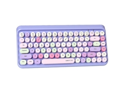 Fasst teclado Sem Fio Bluetooth Mini Flexível com 84 Teclas e Design Colorido Retro para Windows, Mac, Ios e Android