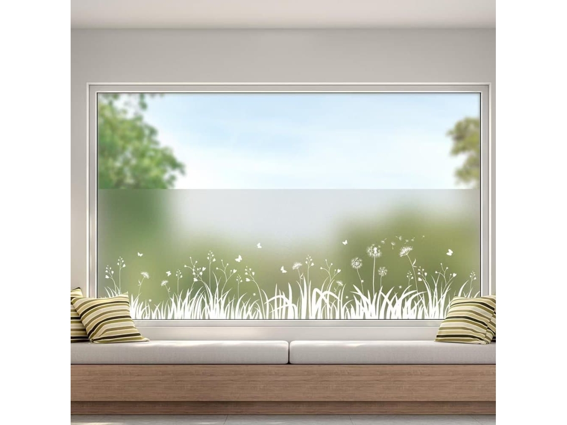 Película Para Janelas Que Bloqueia A Visão, Película Fosca Para Janelas, Removível, Floral, Película Eletrostática Para Cozinha, 44, 5 X 200 Cm