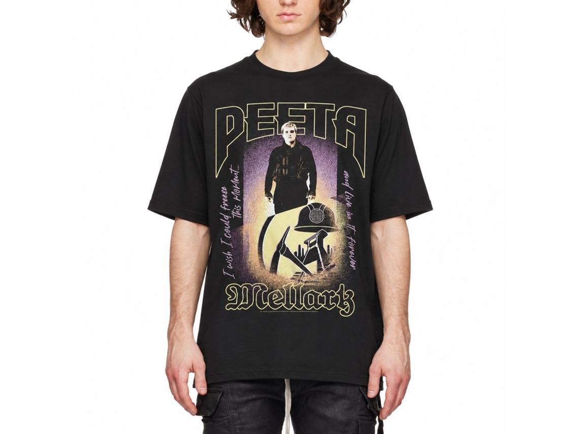 Rockinstone Hunger Games Movie Peeta Mellark Black Adult T-shirt Size:xxxl