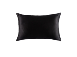 1 Fronha De Seda Dupla Face Com Zíper Invisível - Preta - 51x66cm (20x26 Polegadas)