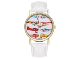 Reloj De Mujer Zhoulianfa Cuero Quartzo Avión De Combate Blanco T193-a