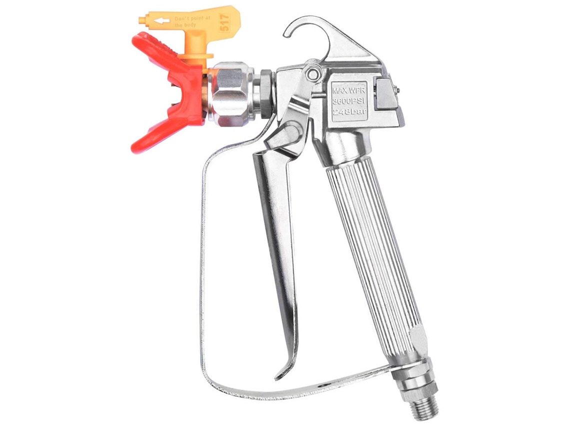 Pistola Airless De Alta Pressão 3600 Psi Com Suporte De Bico 517 Para Sistema De Pulverização Zeuxo