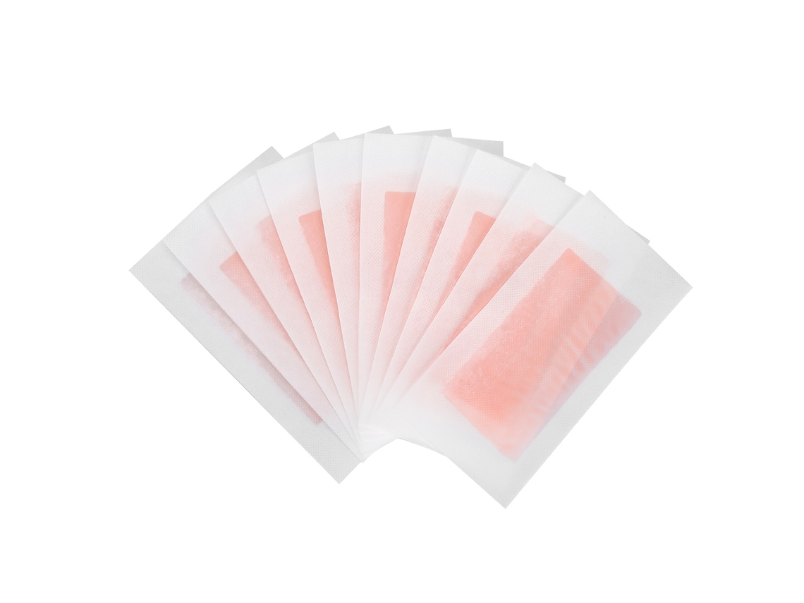 2026 10 Peças de Papel de Cera Depilatória para Pernas, Corpo e Rosto Tiras de Cera Depilatória (rosa)