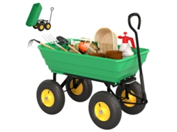 Carrinho Jardim 75l Aço Pp Basculante 109x52x94 Verde