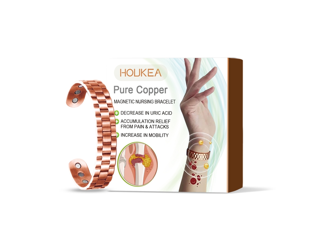 Pulseira em Cobre Puro com Terapia Magnética para Bem estar e Saúde LAXISCREED