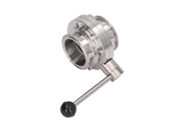 Válvula Borboleta Higiênica De Aço Inox Com Manípulo Manual E Encaixe Rápido - Laxiscreed, Diâmetro 63mm