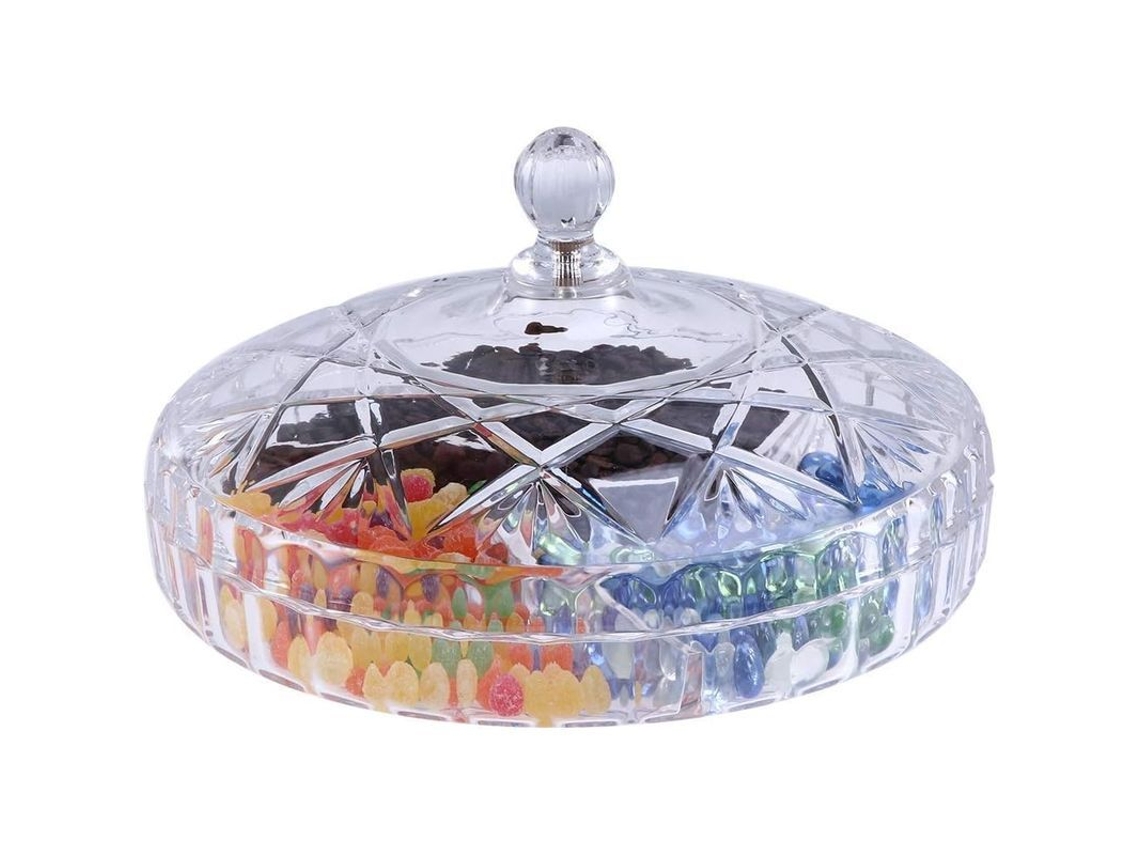 2026 plato de Frutas Transparente com Tampa 25x15cm de Acrílico Criativo para Petiscos Secos, Doces e Nozes