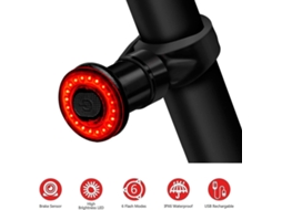 Lanterna Traseira De Bicicleta, Led Com Carregamento Usb, Freio Inteligente Com 6 Modos. Aquaforge